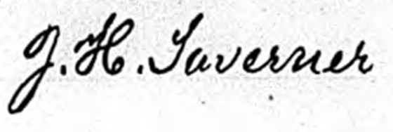 Signature of J. H. Taverner